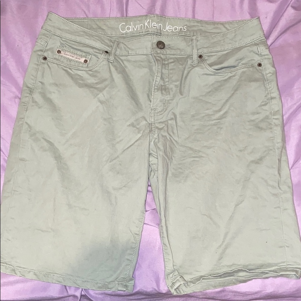 Green Calvin Klein Jean Shorts